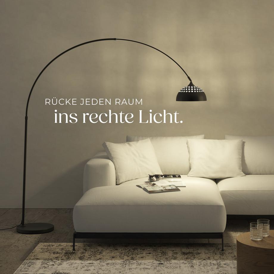 Tectake  Bogenleuchte Arcus 70er Jahre Retro-Stil beschichteter Stahl, 60 W 