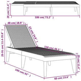 VidaXL Chaise longue polypropylène  