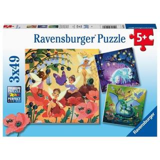 Ravensburger  Puzzle Ravensburger Einhorn, Drache und Fee 3 X 49 Teile 