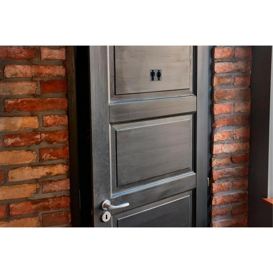 Exacompta Plaque adhésives imitation aluminiumToilettes dame / homme 7,5x7,5 cm  