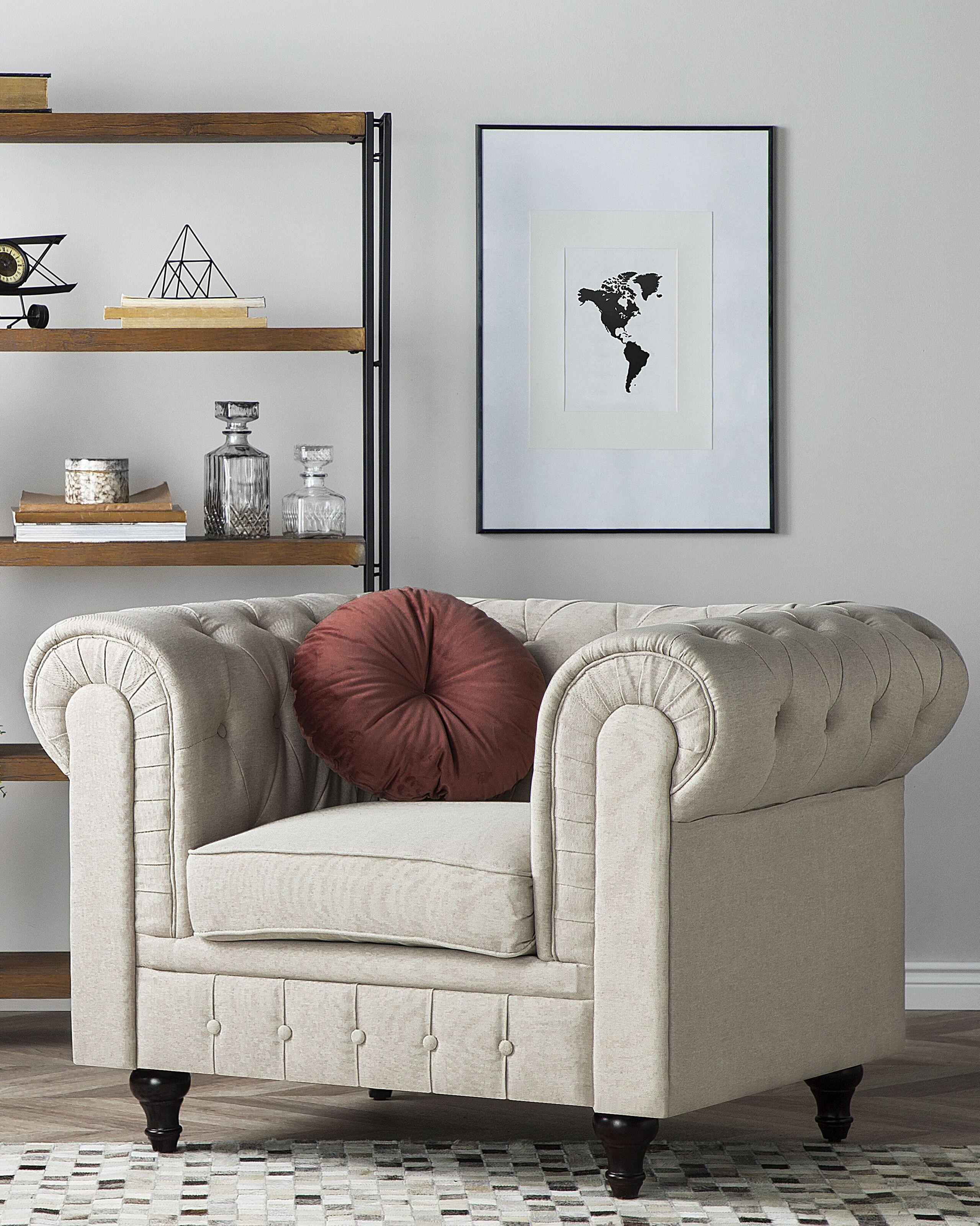 Beliani Fauteuil en Polyester Glamour CHESTERFIELD  