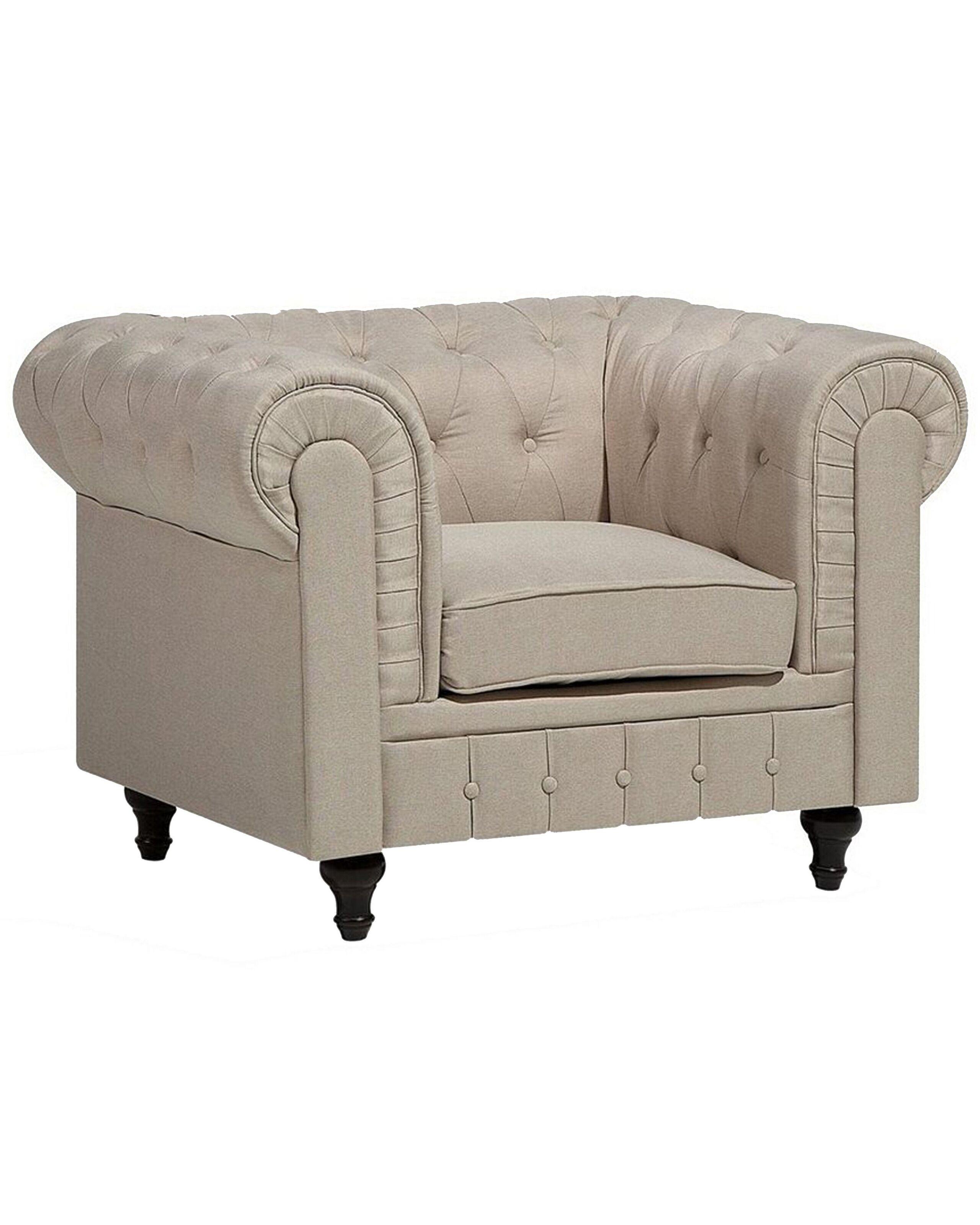 Beliani Poltrona en Poliestere Glamour CHESTERFIELD  