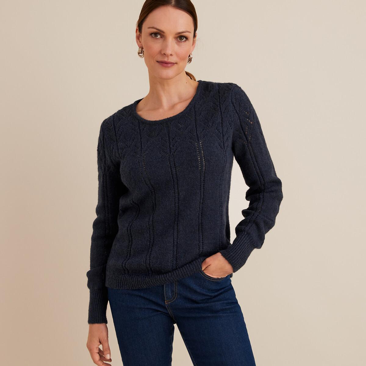 La Redoute Collections  Feinstrickpullover mit Rundhalsausschnitt & Pointelle-Muster 