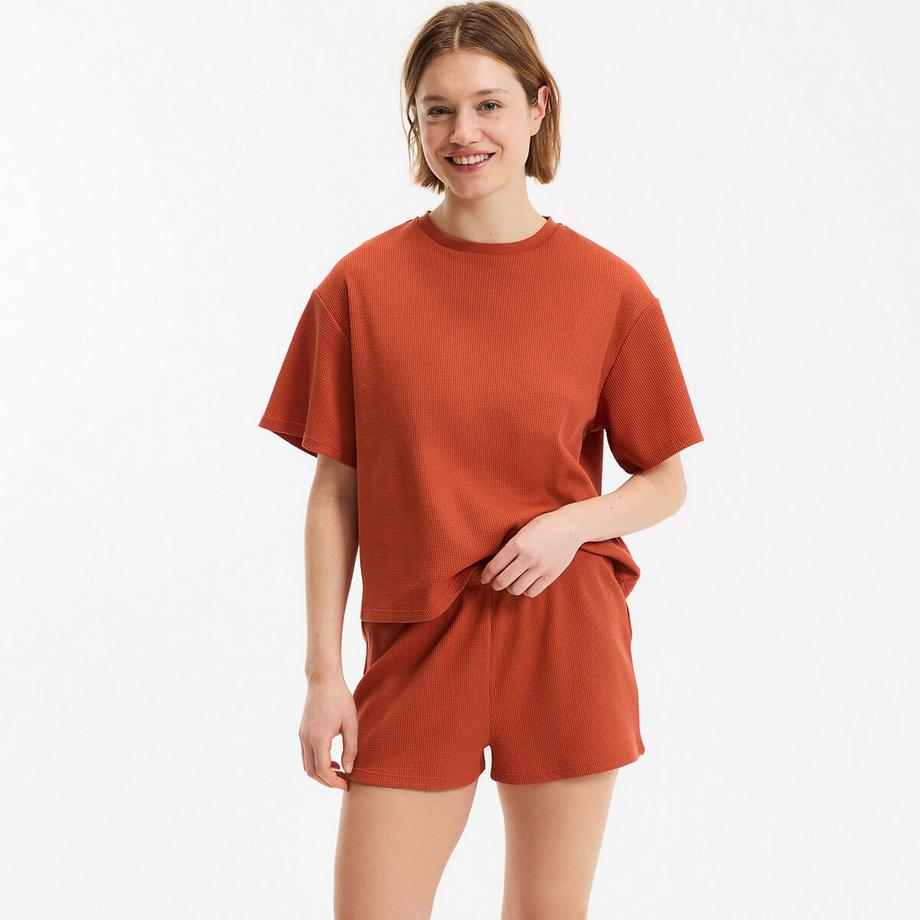 La Redoute Collections Waffelstrick Kurzpyjama  