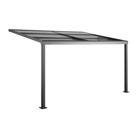 Vente-unique Pergola adossée avec toit coulissant - 12m² - anthracite - IZEDA  