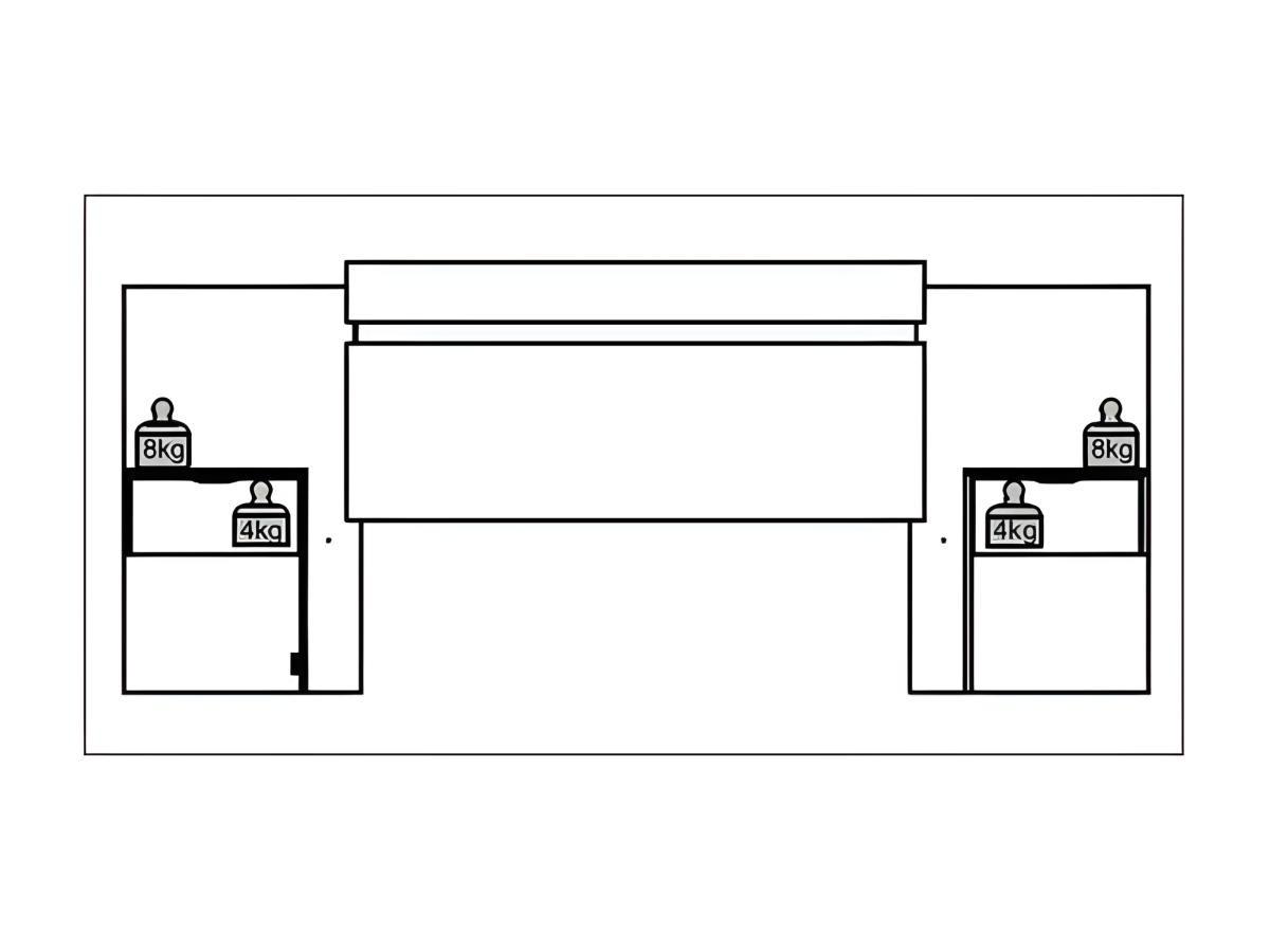 Vente-unique Bettkopfteil ausziehbar mit integrierten Nachttischen - PARATI  