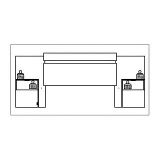Vente-unique Bettkopfteil ausziehbar mit integrierten Nachttischen - PARATI  