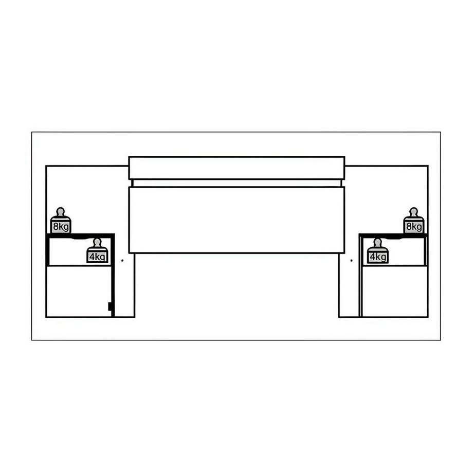 Vente-unique Testata letto allungabile con comodini - PARATI  