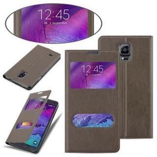 Cadorabo  Hülle für Samsung Galaxy NOTE 4 Magnetverschluss, 2 Sichtfenstern 