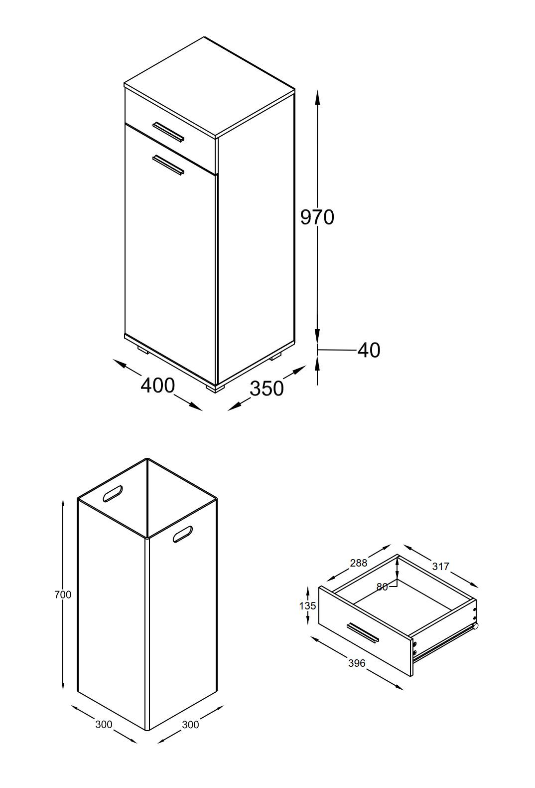 VCM Tissu, armoire à linge, coffre à linge, boîte à linge, panier à linge, boîte en tissu, linge, Zalo, S  