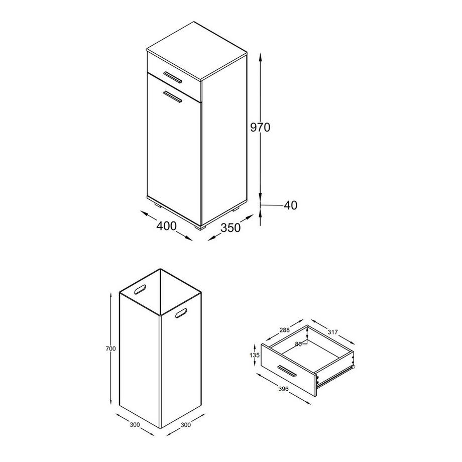 VCM Tissu, armoire à linge, coffre à linge, boîte à linge, panier à linge, boîte en tissu, linge, Zalo, S  