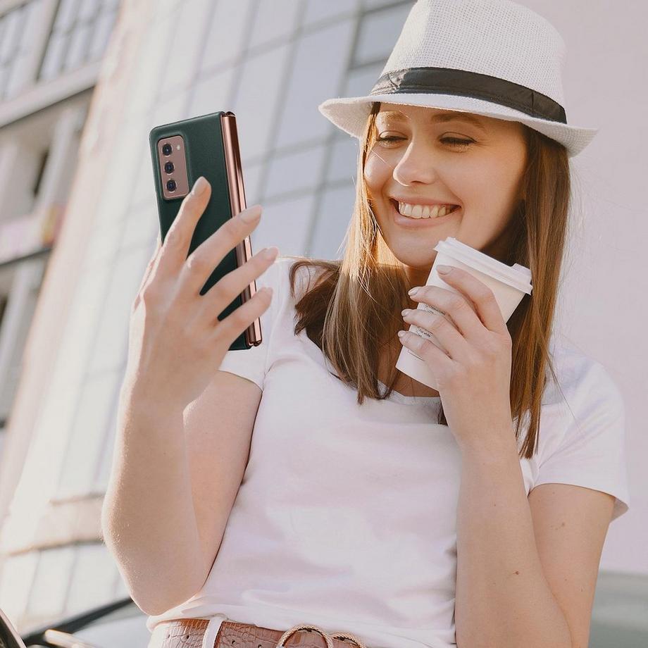 SAMSUNG  Cover Samsung Z Fold 2 Originale Pelle 