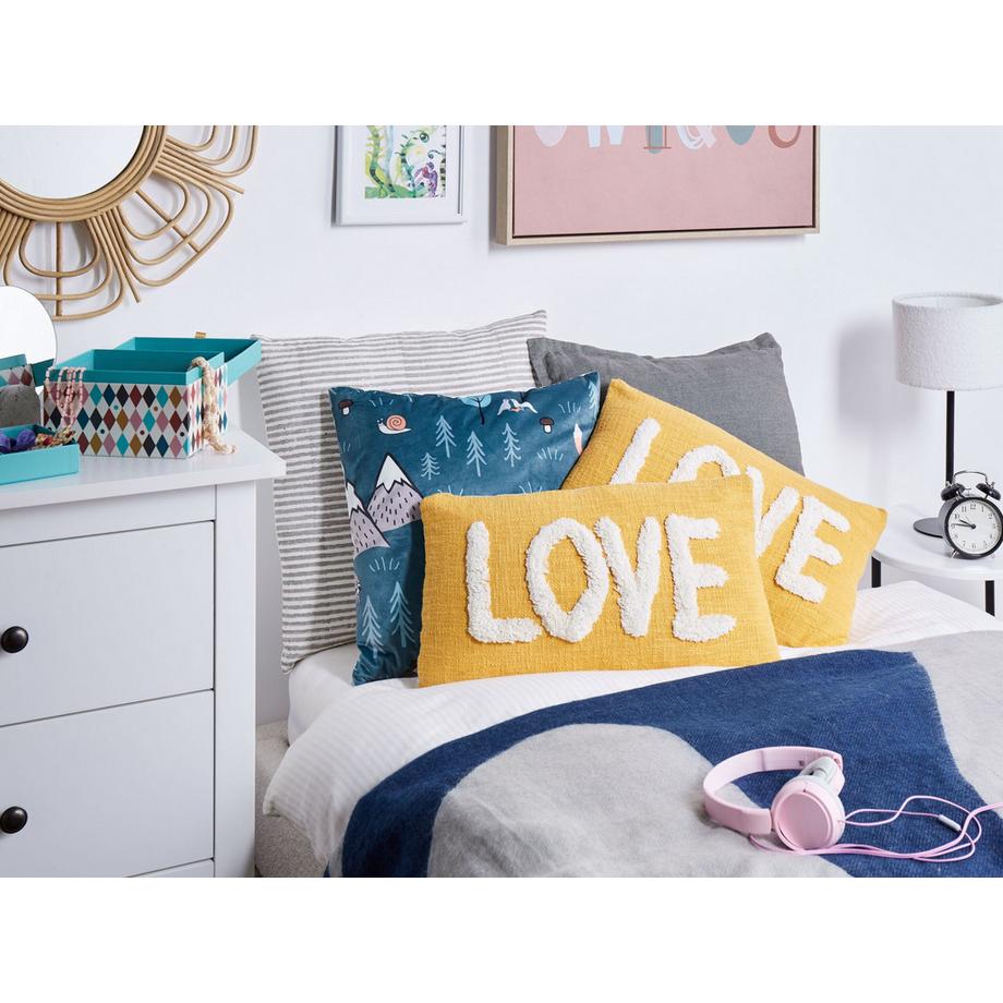 Beliani Lot de 2 coussins décoratifs en Coton Moderne LOVE  