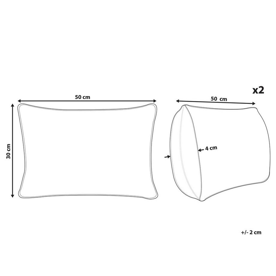 Beliani Lot de 2 coussins décoratifs en Coton Moderne LOVE  