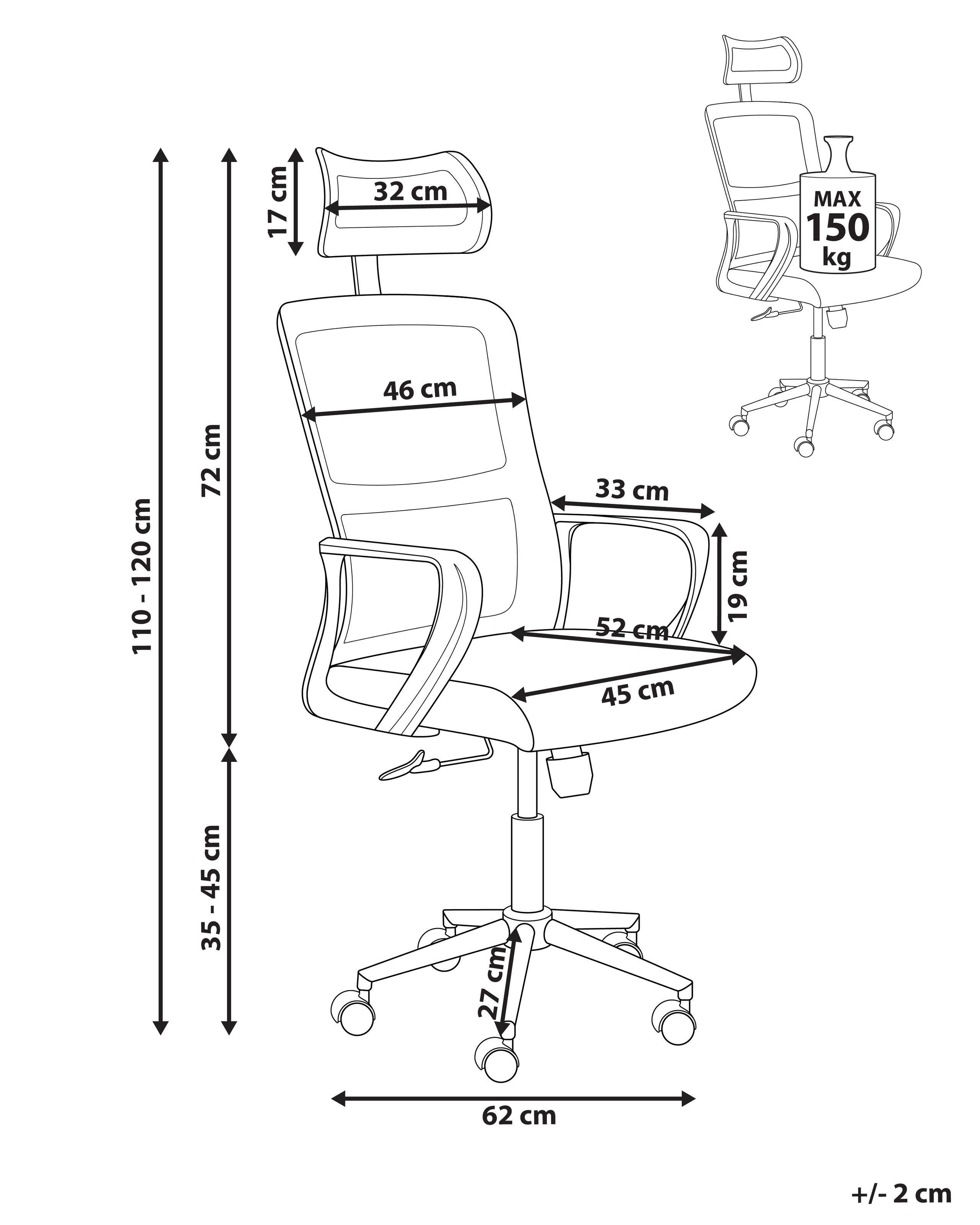 Beliani Chaise de bureau en Tissu maillé Moderne MONARCH  
