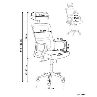 Beliani Chaise de bureau en Tissu maillé Moderne MONARCH  