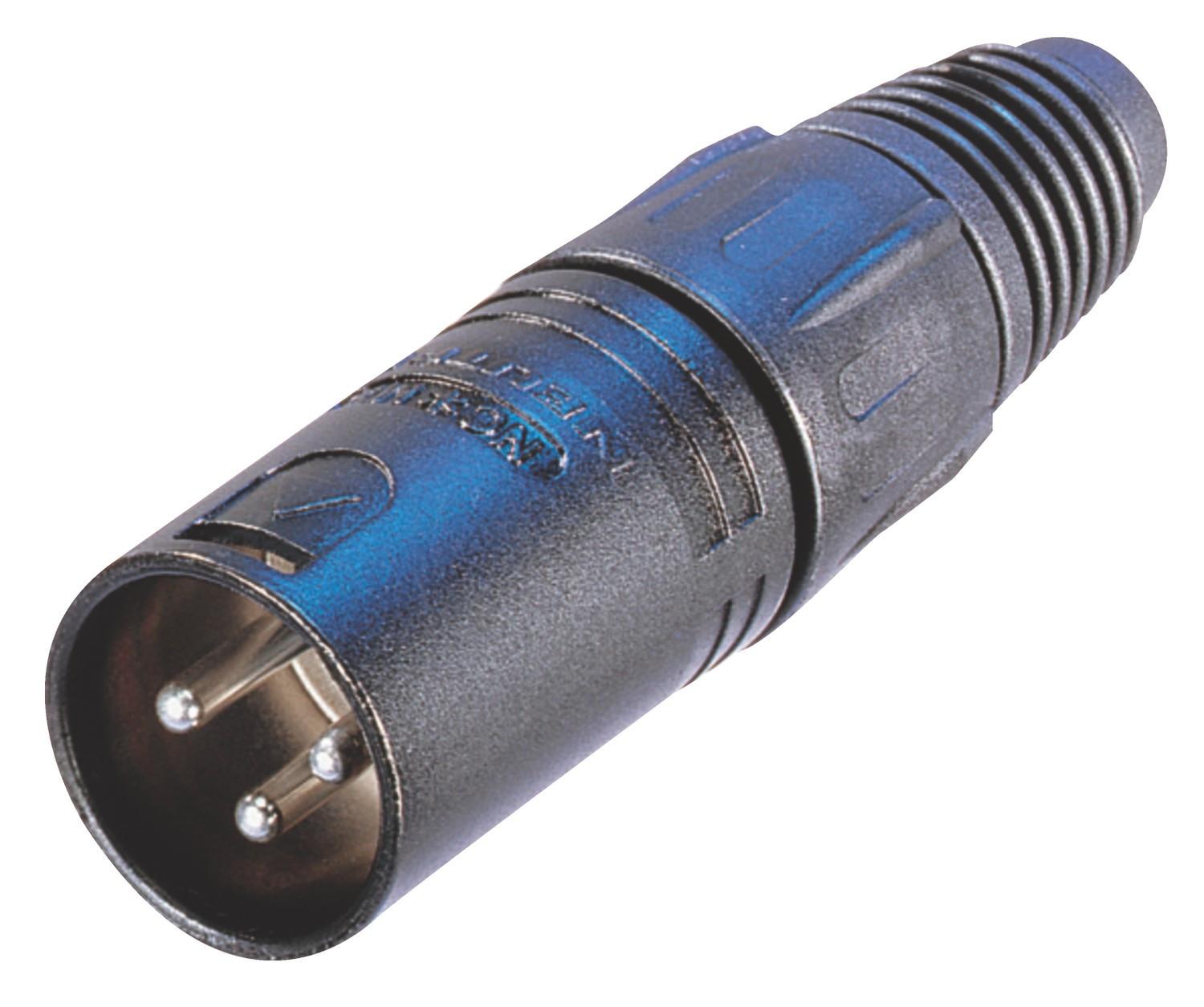 Nedis  Connecteur de câble mâle à 3 broches avec boîtier métallique noir et contacts dorés 