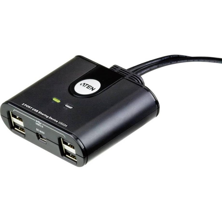 ATEN  USB 2.0-Peripheriegeräte-Switch mit 4 USB-Ports für 2 Computer 