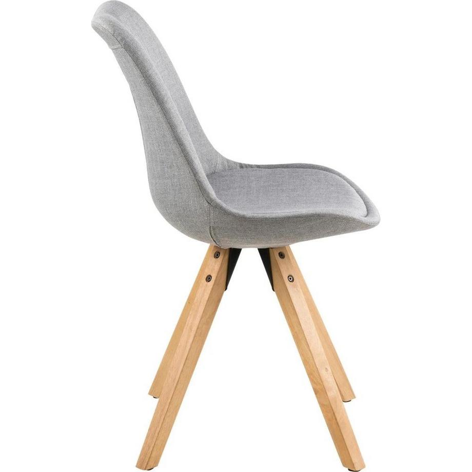 mutoni Esszimmerstuhl Giada Corsica Stoff Hellgrau Eichegebeizt Ölbehandelt  