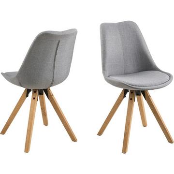 Chaise de salle à manger Giada Corsica tissu chêne teinté gris clair traité à l'huile