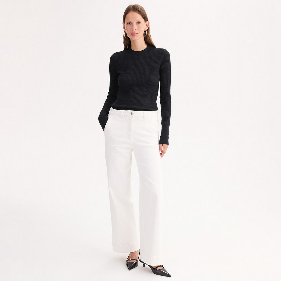 La Redoute Collections Pull col rond maille côtelée  