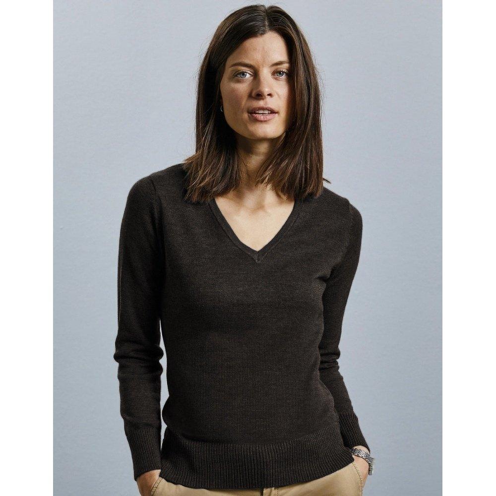 Russell Collection Maglione Lavorato a Maglia Scollo a V  