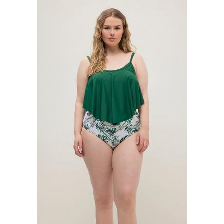 Studio Untold  Bas de maillot de bain à taille haute, style shorty, imprimé feuillage 