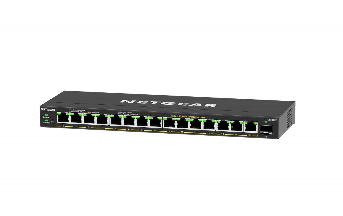 NETGEAR  Netgear PoE+ Switch GS316EP-100PES 16 Port 