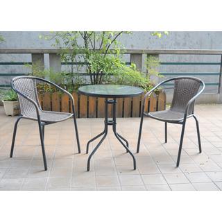 mutoni Set da balcone Lida vetro nero (3 pezzi)  