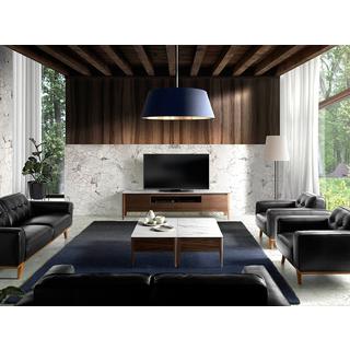 ANGEL CERDA Porta TV in noce con piano in vetro a imitazione del marmo  