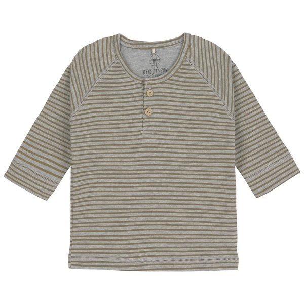 Image of LÄSSIG Langarm Shirt GOTS Striped grey mélange 86/92 - 86/92