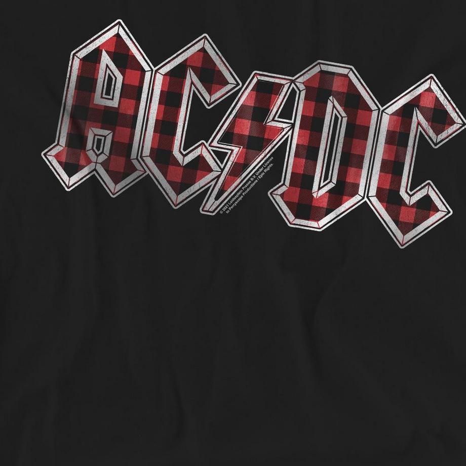AC/DC ACDC Plaid Logo Regular Fit T-Shirt  