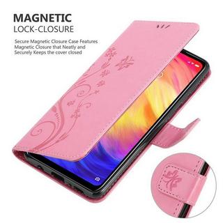 Cadorabo  Hülle für Xiaomi RedMi NOTE 7 Blumen Design Magnetverschluss 