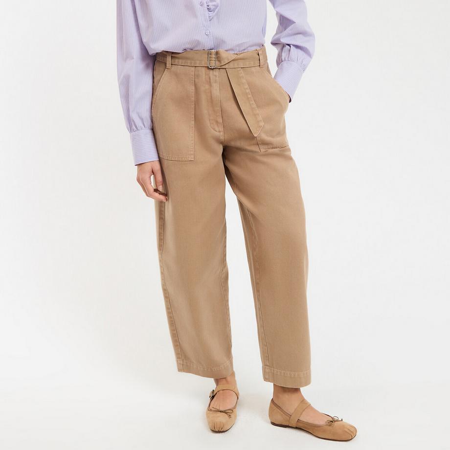 Weite Hose Barrel-Schnitt mit Gürtel