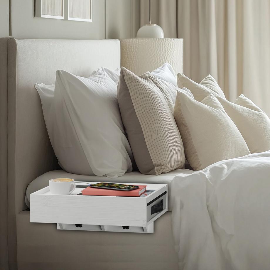 Northix Ansteckbares Nachttischregal mit Schublade  