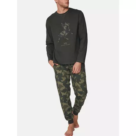 Admas Pyjama tenue d'intérieur pantalon et haut Field Lois  Vert Militaire