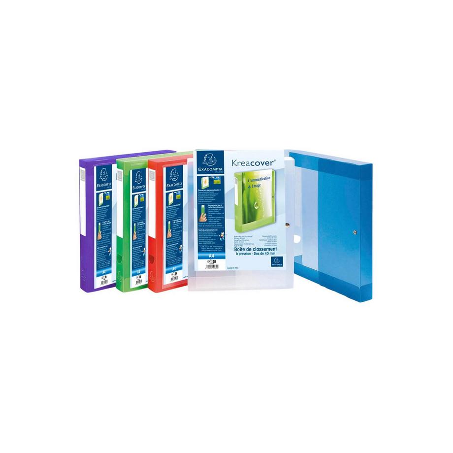 Boite de classement à pression Dos 40mm polypropylène chromaline 7/10e Krea Cover - x 5