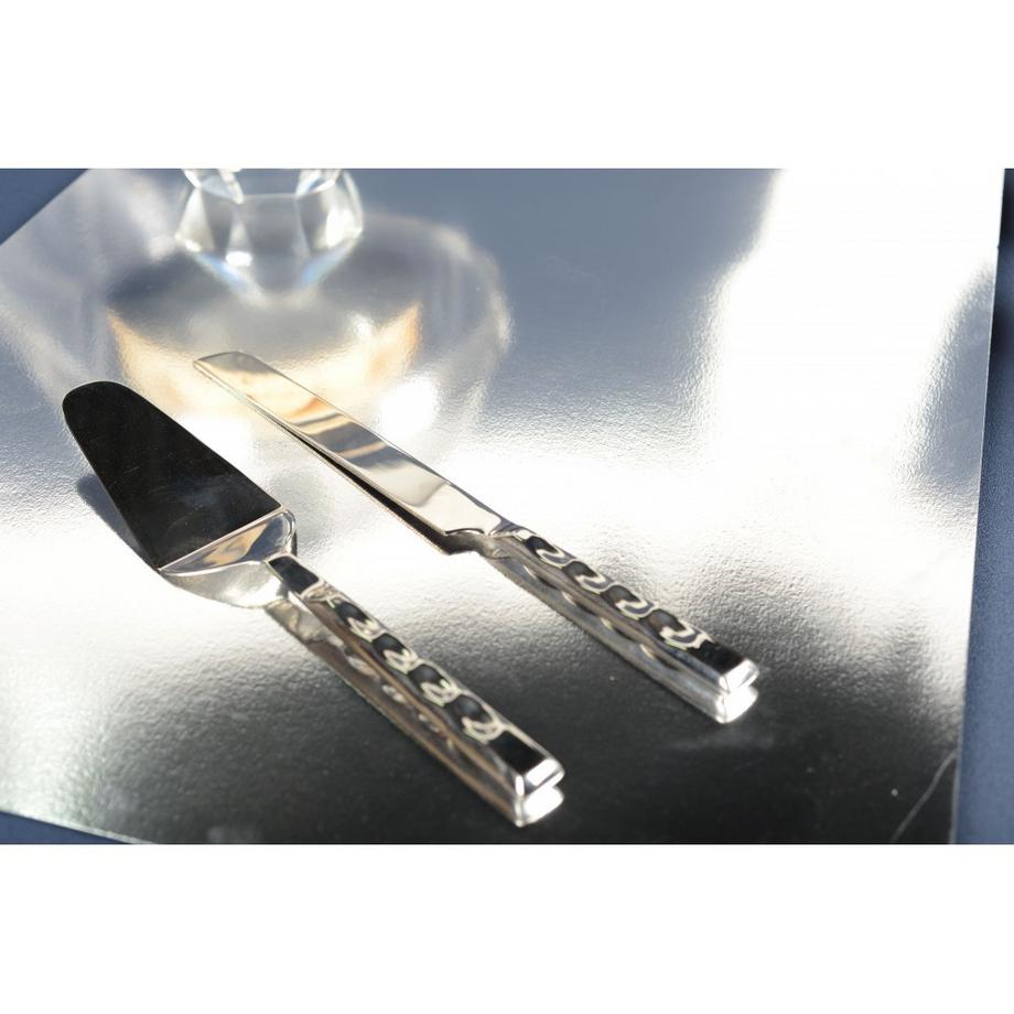 Aulica  GEHÄMMERTER SILBERNER KUCHENSCHIEBER UND -MESSER 