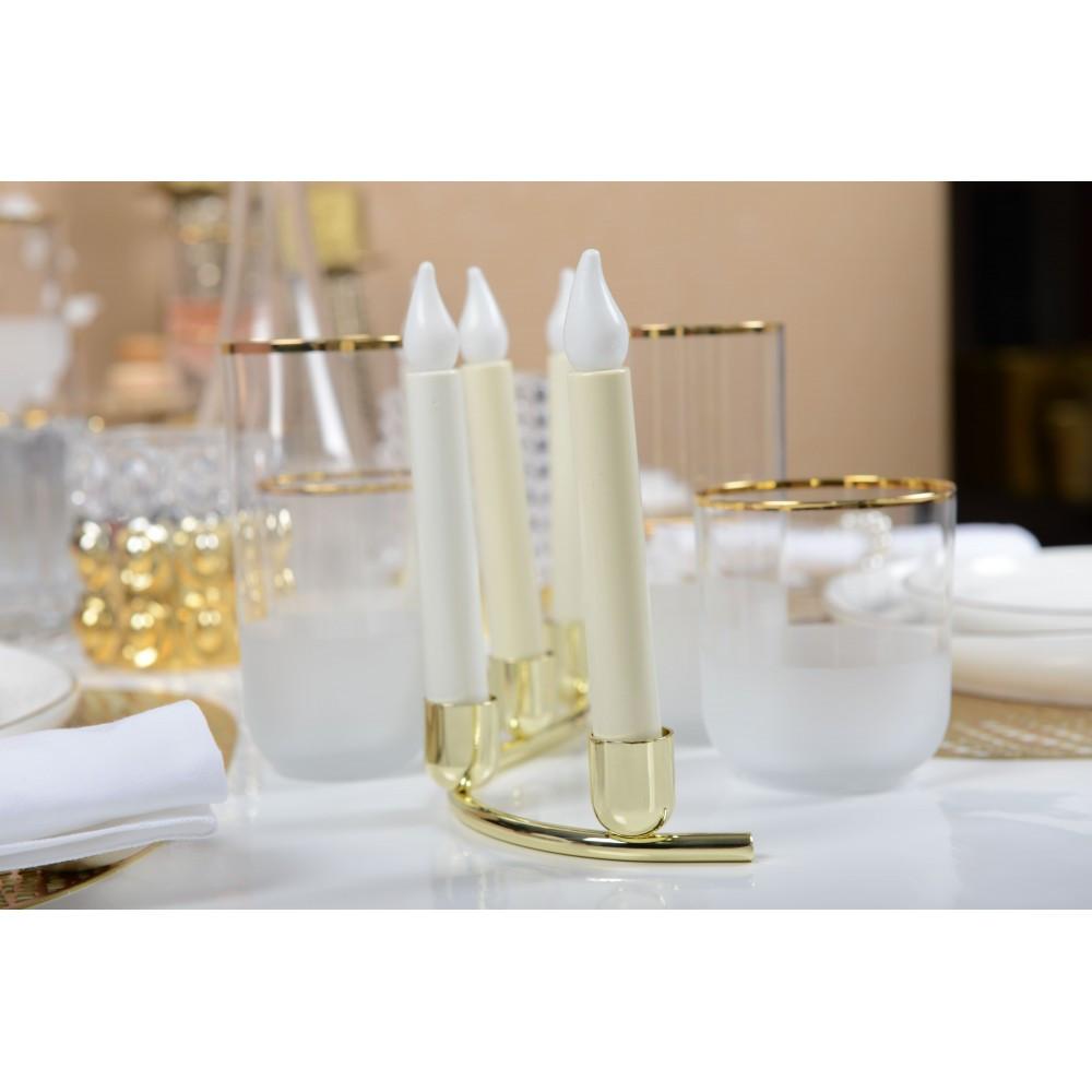 Aulica  BOUGEOIR TORSADE 5 FEUX BOUGIES FLAMBEAU DORE 