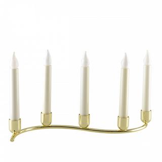 Aulica  BOUGEOIR TORSADE 5 FEUX BOUGIES FLAMBEAU DORE 