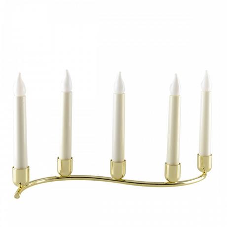 Aulica  BOUGEOIR TORSADE 5 FEUX BOUGIES FLAMBEAU DORE 