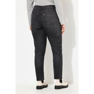 Ulla Popken  Mom jeans con taglio della gamba ampio, rivetti e cintura comoda 