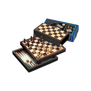 Philos  Spiele Reise-Schach-Backgammon-Dame-Set, magnetisch (12mm) 