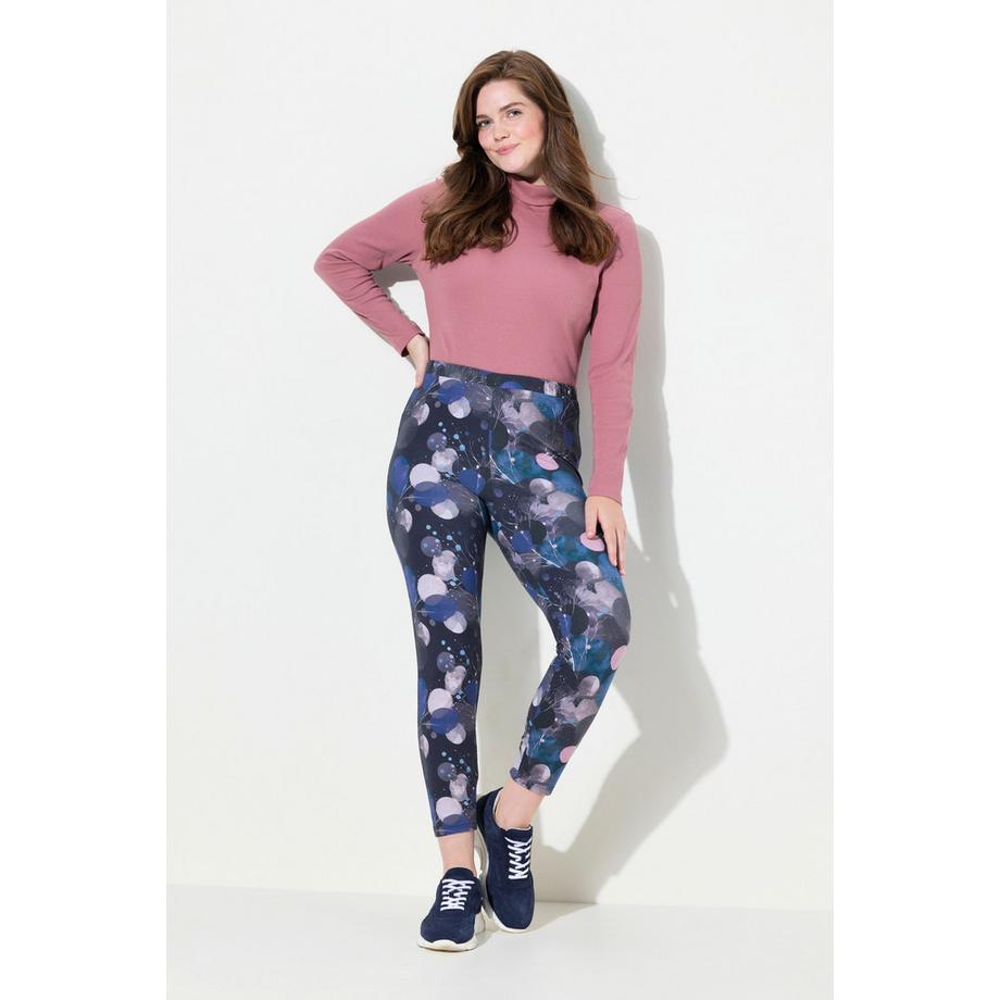 Ulla Popken Legging Imprimé Graphique Taille Élastique Coton Bio  