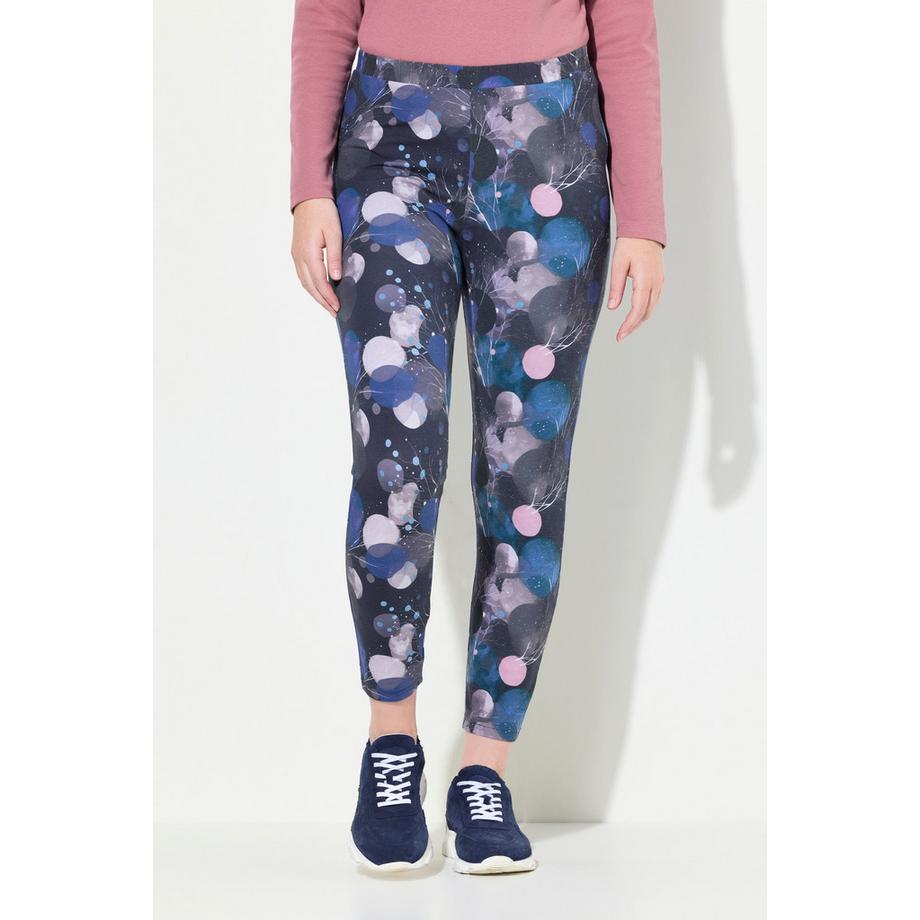 Ulla Popken Legging Imprimé Graphique Taille Élastique Coton Bio  