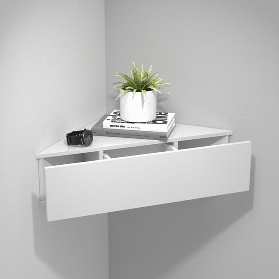 VCM Holz Wandschublade Nachtschrank Wandboard Eckregal Schublade Konsole Nachttisch Usal S  