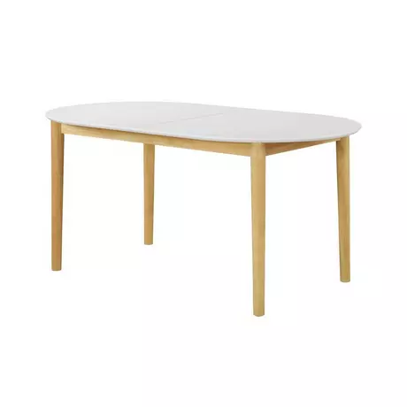 Table à manger extensible 4 à 8 couverts en MDF et acier - Naturel