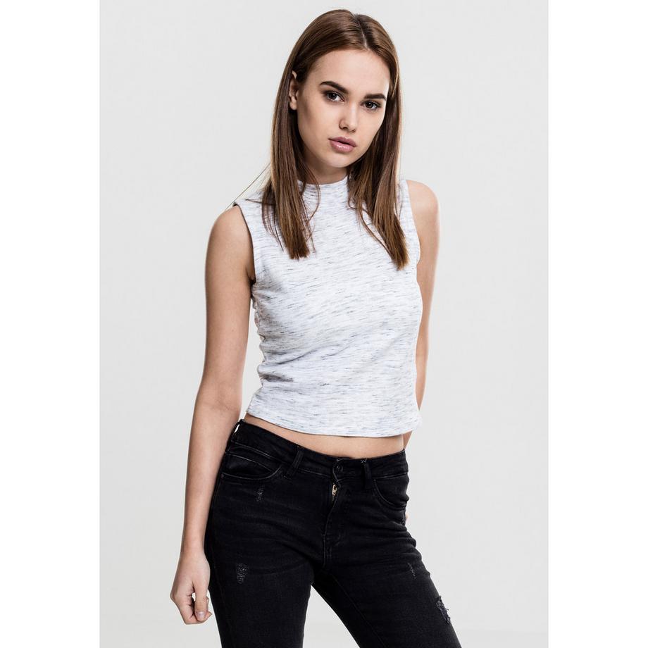 URBAN CLASSICS Space Dye Stehkragen Crop Top  
