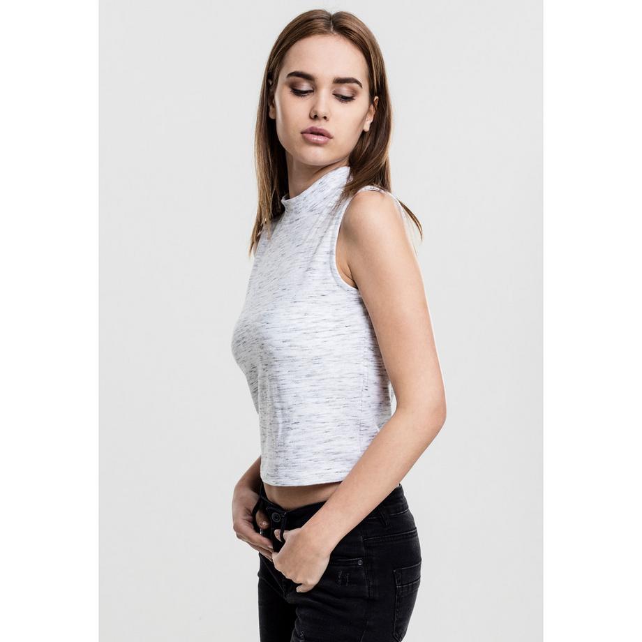 URBAN CLASSICS Space Dye Stehkragen Crop Top  