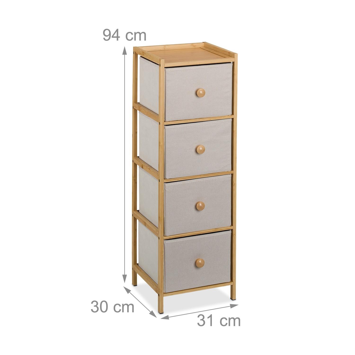 Northix Meuble de rangement étroit à 4 tiroirs  